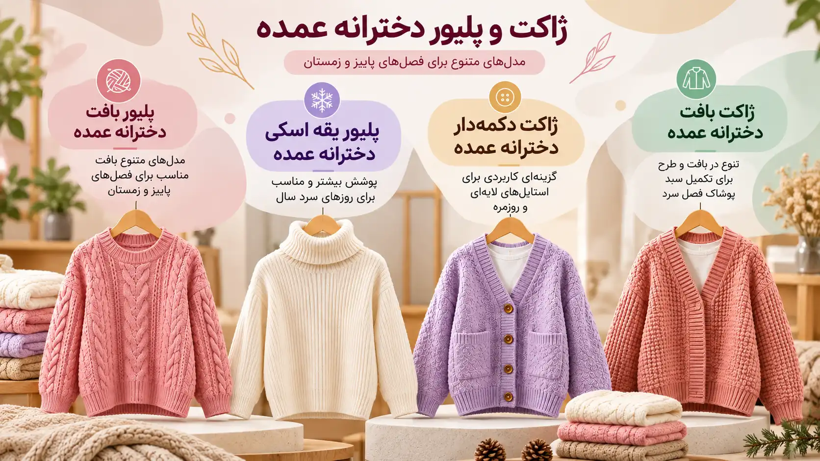 ژاکت و پلیور دخترانه عمده - لینک ویترین